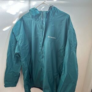 Men’s Columbia Green Windbreaker Raincoat Omni-tech Jacket
